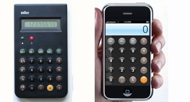 4. Braun ET44 calculator (1977) Vs Apple iPhone calculator (2007)