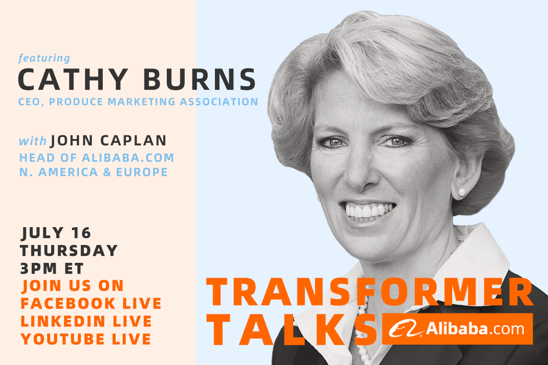 IntFreshProduce's tweet photo. CEO Cathy Burns joins John Caplan of Alibaba .com tomorrow at 3pm ET on LinkedIn and Facebook. Follow them on social media to receive a notification when the two go live! https://t.co/L0GvM9PP7G