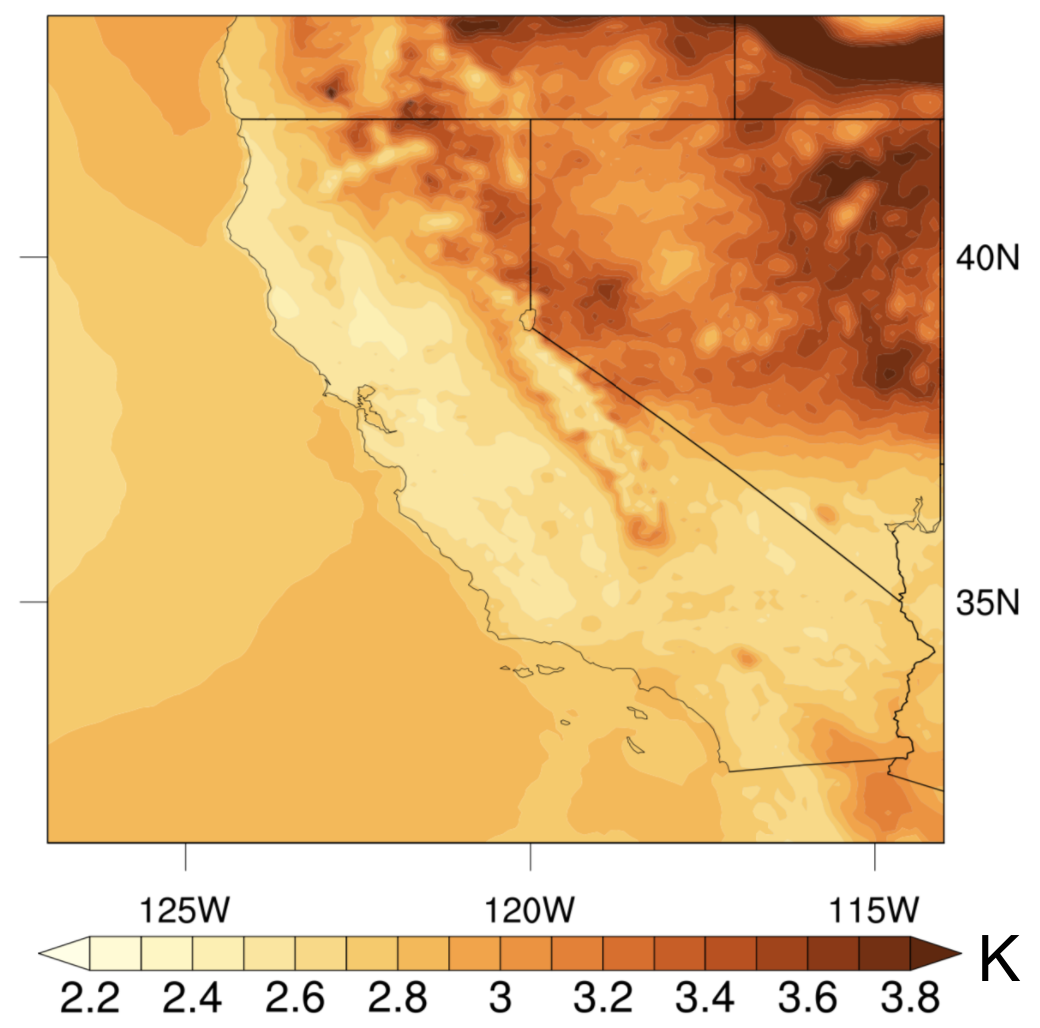 Perhaps unsurprisingly, extreme ARs in the future will also be much warmer than their historical counterparts--on the order of 3-6F warmer. That's more than enough to fundamentally alter the rain-snow balance in the Sierra Nevada.  #CAwx  #CAwater (8/n)  https://advances.sciencemag.org/content/6/29/eaba1323