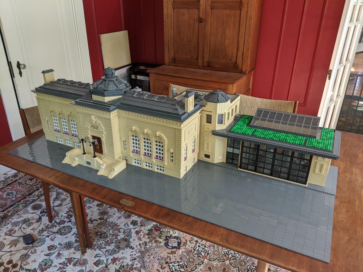 bangorlibrary's tweet photo. We are blown away by this incredible Lego version of our library done by Beckett Mundell-Wood who will be a 10th grader in the fall. We can't wait till we have it in the building (very meta). #librarylife #heybangor #legolibrary https://t.co/JQZVTHcwpp