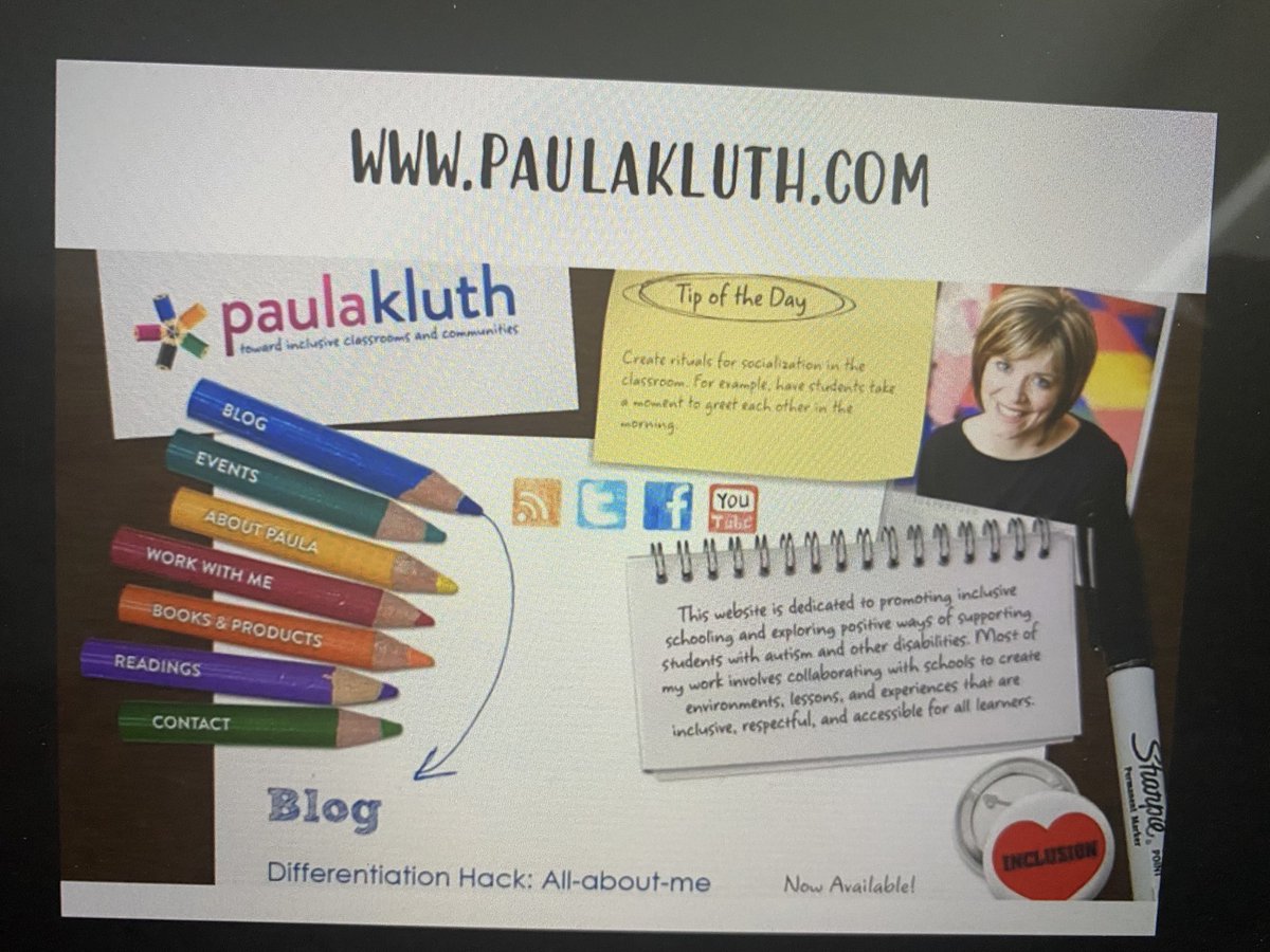 EschChristie's tweet photo. Great information on joyful learning and inclusion from Paula Kluth this morning.  #RockwallisdPrek #R10N4F ⁦@sonya_carpenter⁩ https://t.co/NxUvwRhwA1