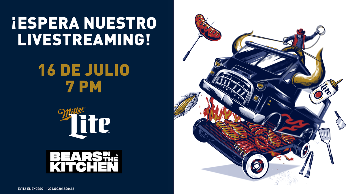MillerLiteMX's tweet photo. ¿Miller Lite🍺 y @bearsitk 🐻? ¡Suena delicioso! Prepara tus utensilios de parrilla🔥 porque nuestro próximo #JuevesDeGrillEnCasa🏡 ¡Viene con todo! No te pierdas el en vivo entra a: https://t.co/b2Fprv6khV https://t.co/FtBbVQ8Q9q