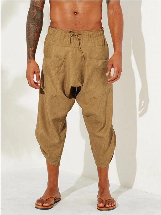 As I drank my coffee, I was looking at mens pants from Newchic.THESE ARE REAL PANTS."Mens Corduroy Casual Ethnic Style Calf-Length Loose Drawstring Harem Pants."