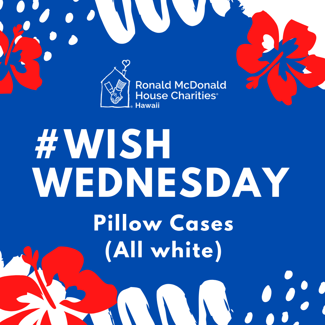 We’re wishing for new white pillow cases. Contact info@rmhchawaii.org to schedule a no contact drop off. Click @amazonsmile <a href="/target/">Target</a> <a href="/walmart/">Walmart</a> <a href="/instacart/">Instacart</a> for easy delivery to our door. Or shop our wish list: smile.amazon.com/hz/wishlist/ls…