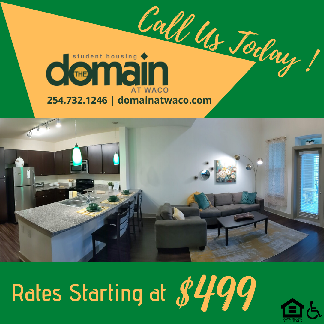 Stop by Domain at WacoToday! We have in-person tours, personalized online tours, and self guided tours. Call us at 254-732-1246 to set up yours NOW! #claimyourdomain #tours #wacoliving #studentliving #premierliving #baylor #tstc #mcc