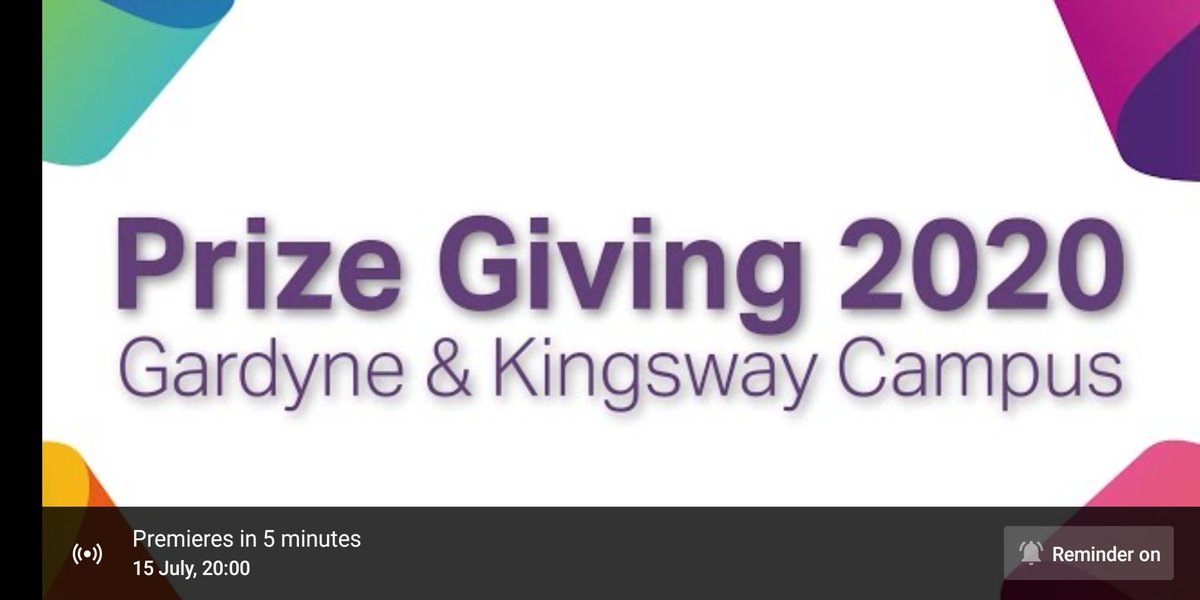 smcgregor101's tweet photo. @JakiCarnegie @dundee_angus @GardyneTheatre five minute countdown to @dundee_angus #gardyne and #kingsway campuses prize giving 2020. https://t.co/MKhn7OLO6o