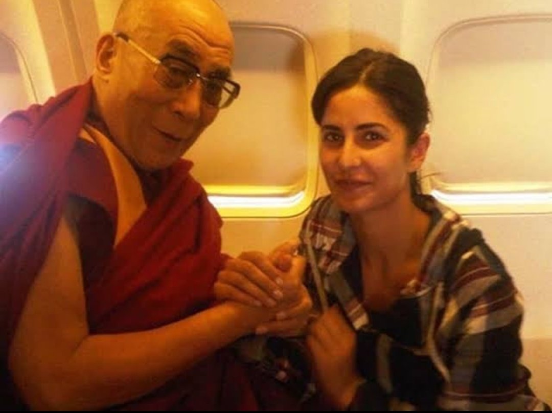 Kay with Dalai lama  Happy Birthday Katrina Kaif 