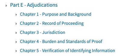 Here's the new Policy Manual section on "Discretionary Adjudications" (Vol. 1, Part E, Chap. 8).Note USCIS has added *4* new chapters here, only one of which is visible to the public.L: Wayback Machine from JuneR: Today's table of contents2/ https://www.uscis.gov/policy-manual/volume-1-part-e-chapter-8