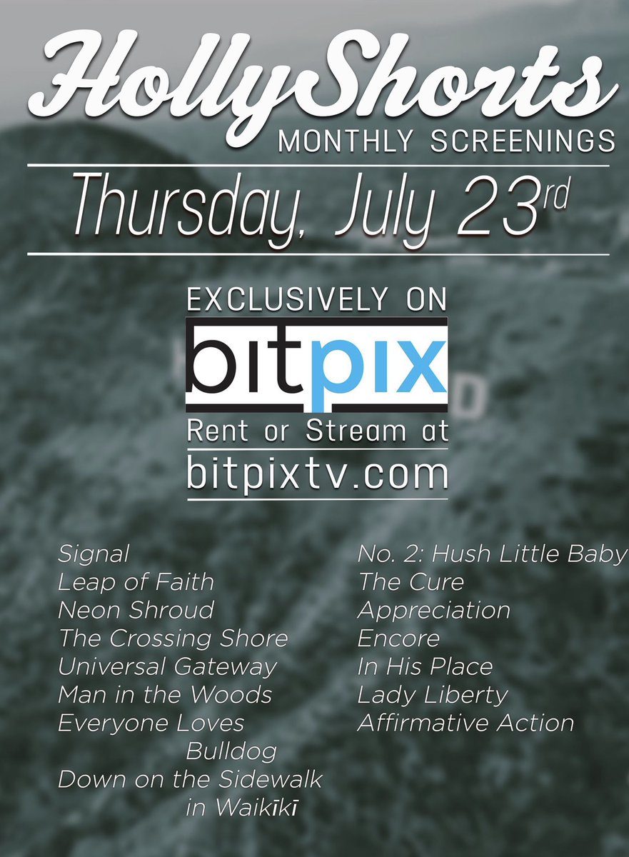 HollyShorts's tweet photo. HollyShorts on Bitpix returns with our popular monthly screening series available for streaming on July 23rd exclusively on Bitpix! @officialbitpix
You can get your streaming pass today! Don’t miss these great films! #monthlyscreening #shorts #shortfilm #bitpix #hollyshorts https://t.co/k3US2o5EW7