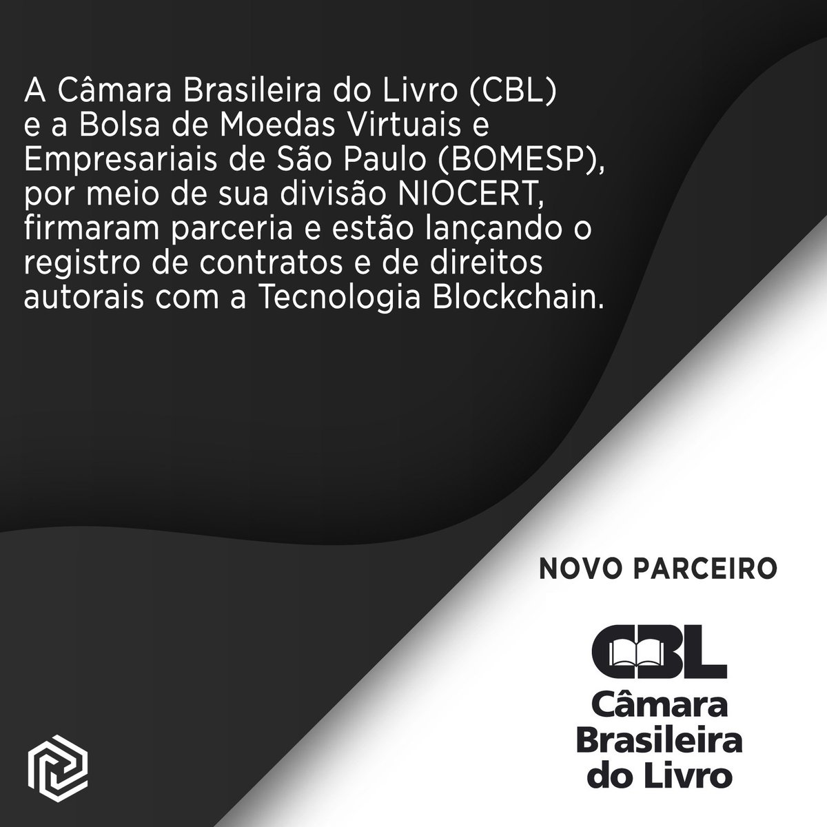 A Câmara Brasileira do Livro (CBL) e a BOMESP, por meio de sua divisão NIOCERTI, firmaram parceria e estão lançando o registro de contratos e de direitos de autorais com a Tecnologia Blockchain.

Leia mais em nosso blog: bit.ly/parceria-bomes…