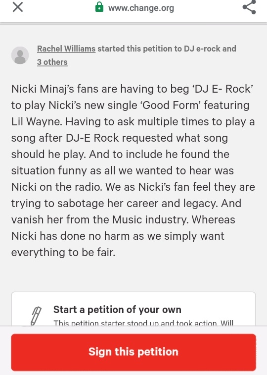 When fans have to beg dj's to play Nicki Minaj music because they see and notice the injustice