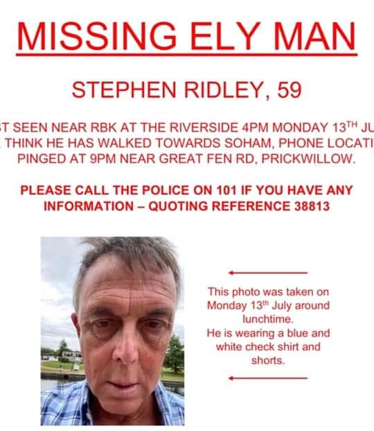 IsleofPets's tweet photo. Calling all our lovely customer friends, please help by sharing this post and keeping a look out for local Ely man, Steve. Any information please follow the advice on the poster.
https://t.co/A39s9smob5 https://t.co/MBmgdJytIG