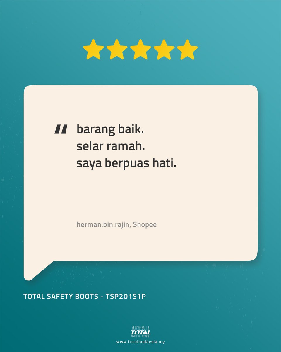 totaltoolsmy's tweet photo. Gembira menerima ulasan ini, terima kasih atas sokongan anda! 🙏🏻

---

Appreciate your kind review, thank you for your support! 🙏🏻

#TotalToolsMYreviews https://t.co/qiLEtmCq4w