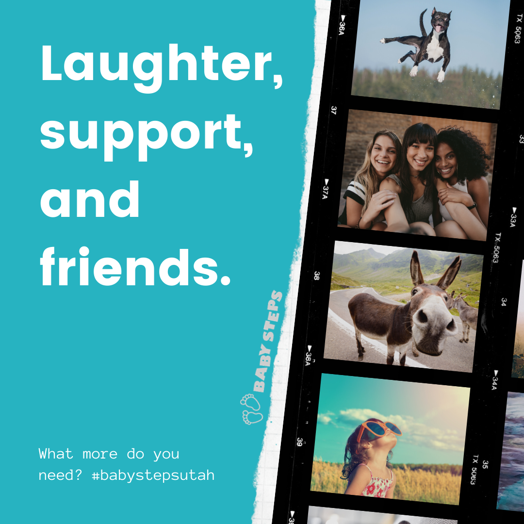 BabyStepsUtah's tweet photo. The Babysteps program is here to unite you all. Depending on each other will help us all to grow. When we are united as a sisterhood we are strong. #sisters #babystepsutah #donkey #fun #laugh https://t.co/gYYDGPKi2R