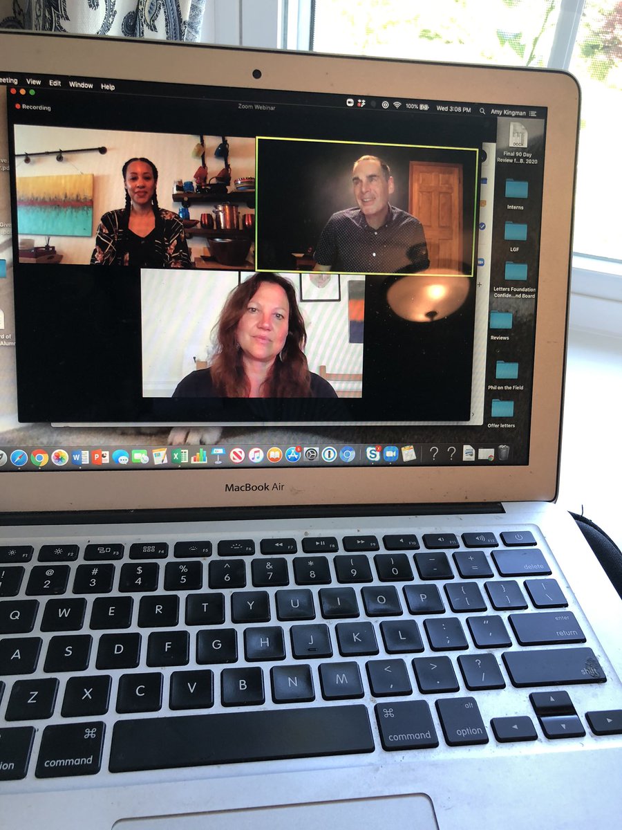 Happening now! @LindseyMcDougle @DaveCampbell116 and @RebeccaRRiccio giving us some insight into how to make a difference in revolutionary times @LearnGive style. I miss these humans so much and I am honored to virtually “sit in their class” today.