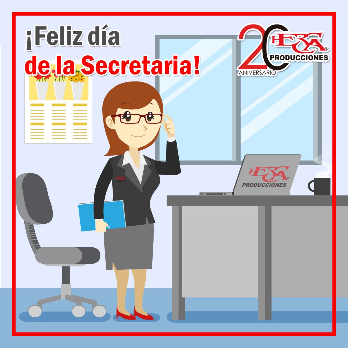 No podemos dejar pasar este día sin reconocer y felicitar a todas ellas que ponen mucho empeño y profesionalismo en su labor diaria.
Feliz #DíaDeLaSecretaria 👩🏻👩‍🦱👩‍🦰👩‍🦳
En especial, a nuestras colaboradoras Ilse Nayeli Canales y Carina Sánchez. 
#HercaProducciones #XXaniversario