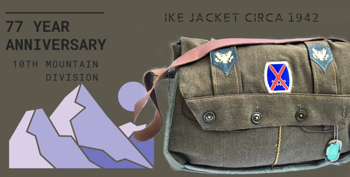 in_surplus's tweet photo. Happy #77 to @10MTNDIV 
Here is an original Ike Jacket we worked with that went to the niece of a WWII 10th Mountain Division Soldier. https://t.co/gNy8SKjslO