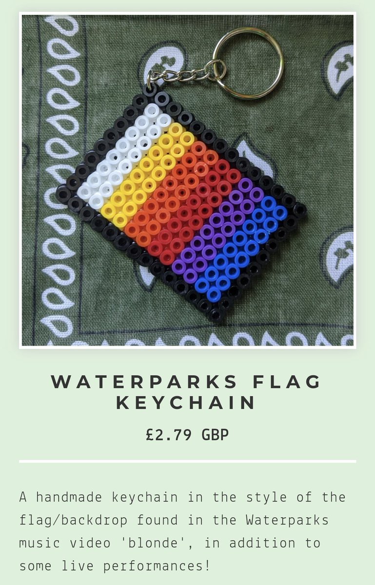 Waterparks Flag Keychain! Price: £2.79