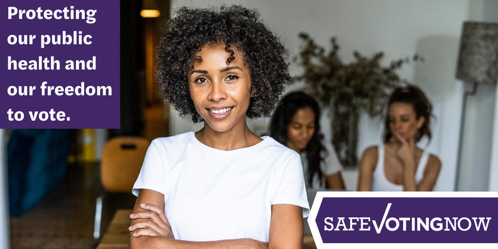 MoveOn's tweet photo. #SafeVotingNow is working to ensure no one is disenfranchised by the #COVID19 #PublicHealthCrisis. Learn more: https://t.co/pHgpl8fQ9r https://t.co/X8MZMF2409
