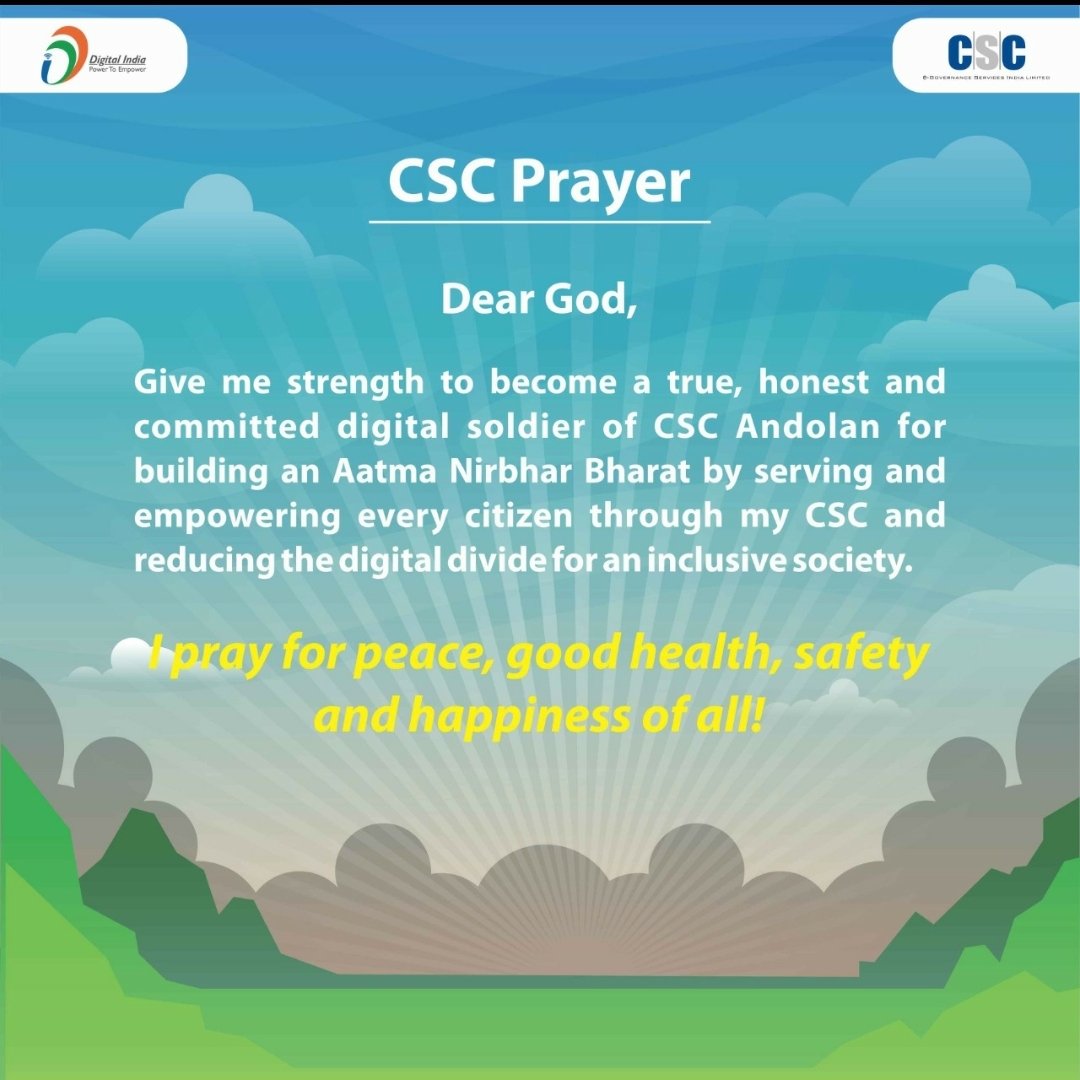 CSCMaharashtra's tweet photo. #CSCFoundationDay #CSCDiwas #CSCPrayer https://t.co/cSDHlTlvC2