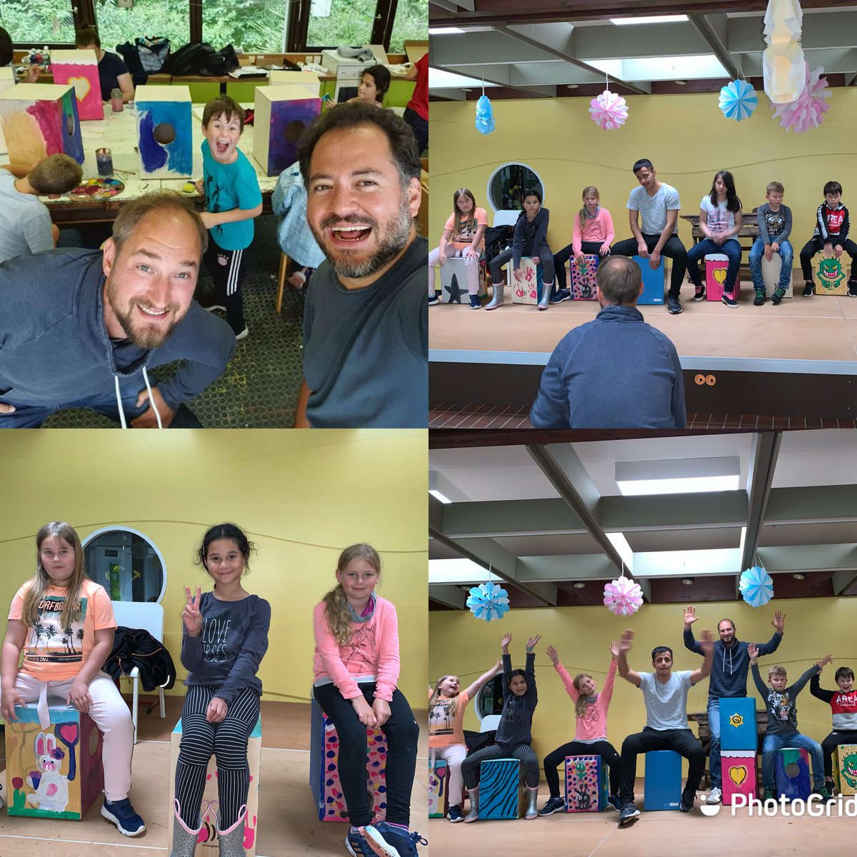 Unsere kreativen Ferienkurse sind gestartet: 1. Station Cajonbau- Workshop

Letzte Woche haben Juan und Andy in der Grundschule Eichholz unseren ersten Cajonbau- Workshop gegeben. Jedes Kind hat seine eigene Cajon gebaut und nach seinen Ideen und Phantasien bemalt.