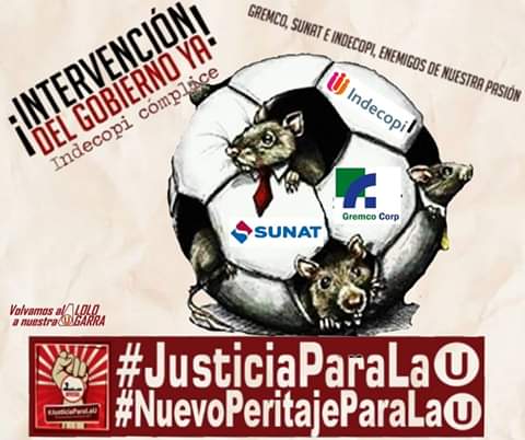 COMUNIDADUCHIL2's tweet photo. Gracias a la desproporcionada ley de Ollanta junto a la pasividad y complicidad de INDECOPI,permitido que empresas y personajes ajenos a esta pasión se apoderen y carcoman al club; no sólo es la U, destruyen al fútbol peruano. #JusticiaParaLaU #NuevoPeritajeParaLaU #UnetevlaLucha https://t.co/GoF36lOQdW