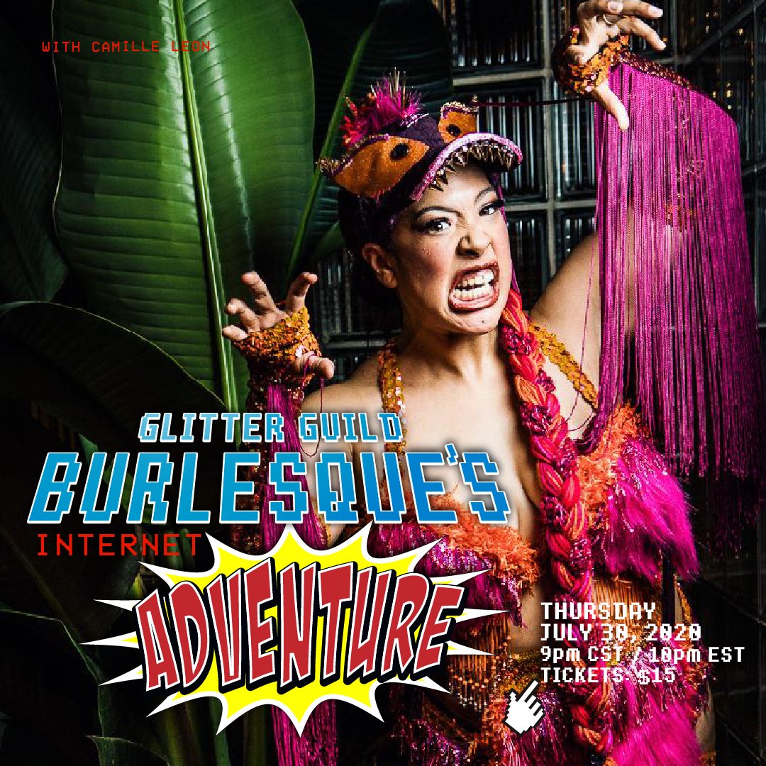 GlitterGuild's tweet photo. We're going on an online adventure and guess who is popping up in the comments section... it's @camilleleonb!  We're excited and delighted to have Camille back to help us celebrate some of the internet's most notorious memes.  Do you have your tickets yet? https://t.co/ebvUuJYDsh https://t.co/w7eb4MRQmq