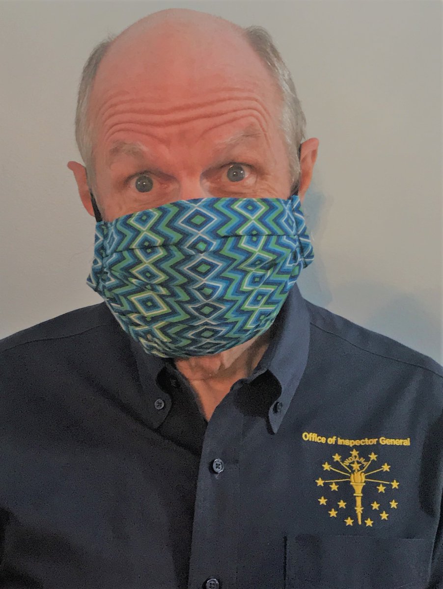 INInspectorGen's tweet photo. .@INInspectorGen Special Agent Chuck Coffin and his wife Lori wear their masks to help protect people at risk from #Covid_19 including each other. Who do you wear your mask for? #MaskUpHoosiers #MaskUpIndy #WhyIMaskUp https://t.co/RQM89Vuie3