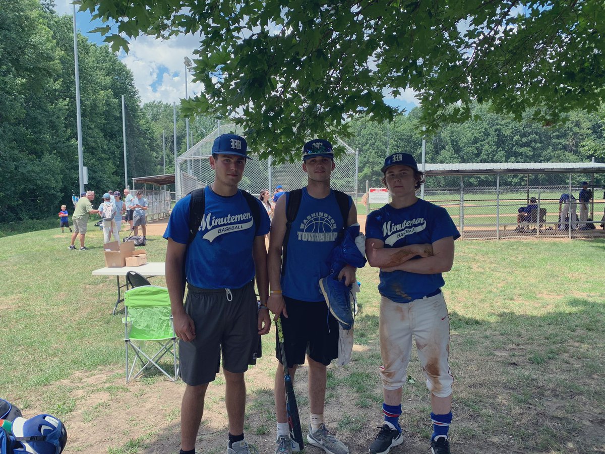 TwpBaseball's tweet photo. Minutemen defeat Highland (GT) 3-2 in 10 innings in game 2 of the @NJLastdance tournament. @nickhammer3344 was outstanding on the hill - striking out 16 in 7 innings of work. @christiankane7_ drove in @dylansharkey6 for the winning run in the bottom of the 10th! https://t.co/kPDpmhqzxs
