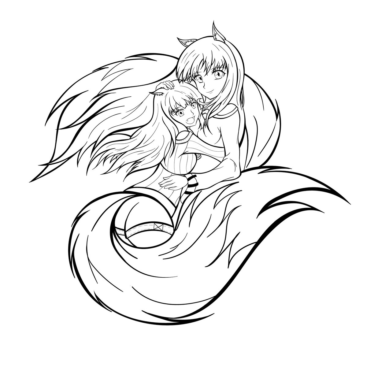 Anime Fox Girl Coloring Pages