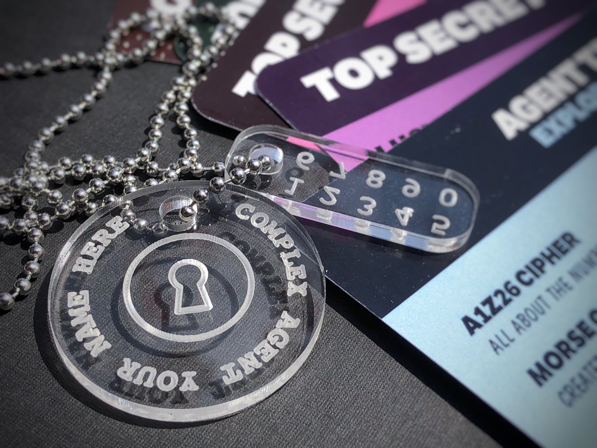 ComplexRooms's tweet photo. Missions and tags are ready to go! And yes... There’s still time to be one of our Complex Agents! Learn to unlock the secrets with an Adventure Kit! https://t.co/SklhTaT1mr https://t.co/3yxXyUs4gK