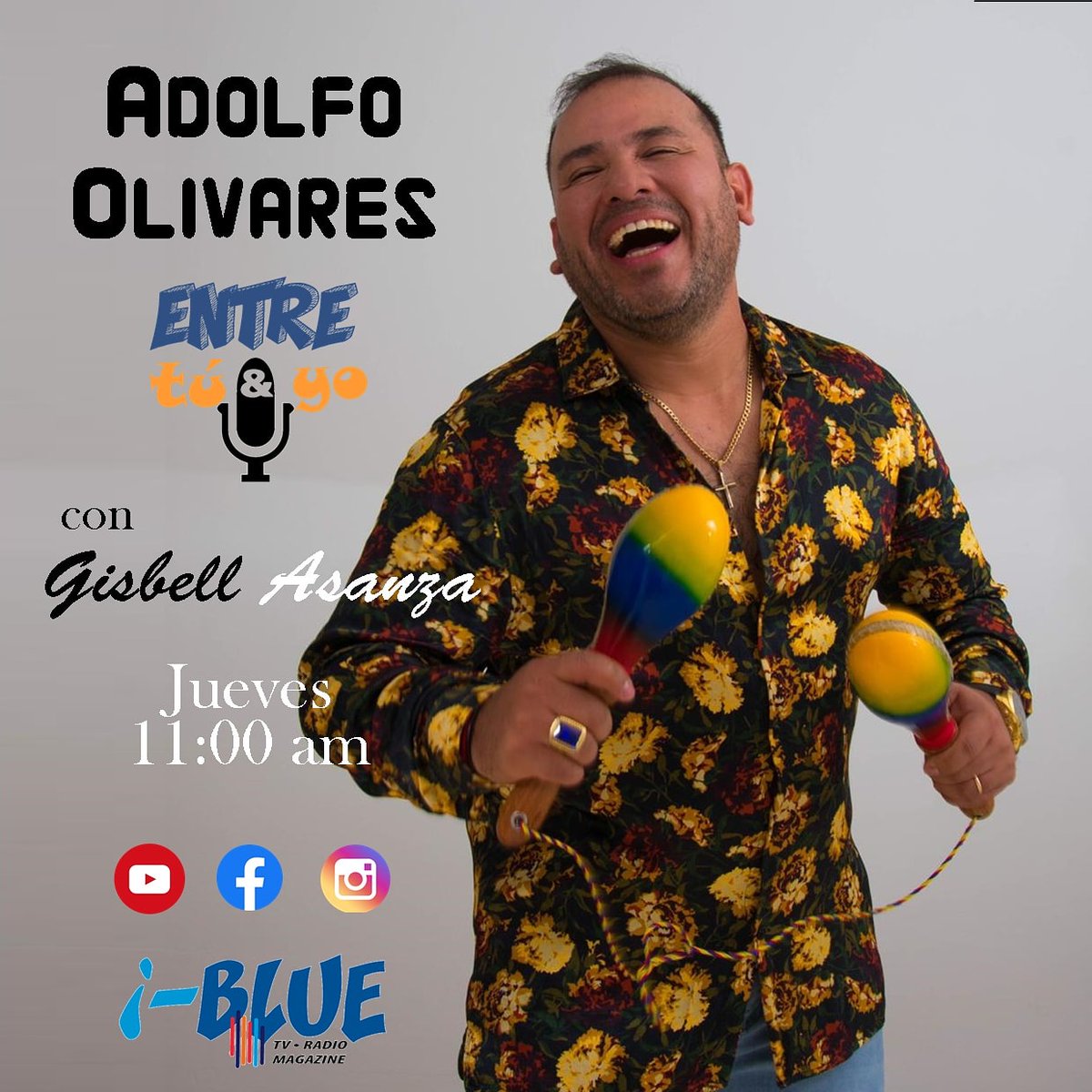 IBlueRadioec's tweet photo. Mañana nos visita @adolfoolivaresoficial gran cantautor ecuatoriano, en una entrevista bajo la conducción de @gisasanza
Entre tú y yo martes y jueves a las 11 am por tu plataforma favorita
Youtube i blue tv
Facebook i blue radio
Instagram @iblueradio.ec https://t.co/9ZCSmUzYBX