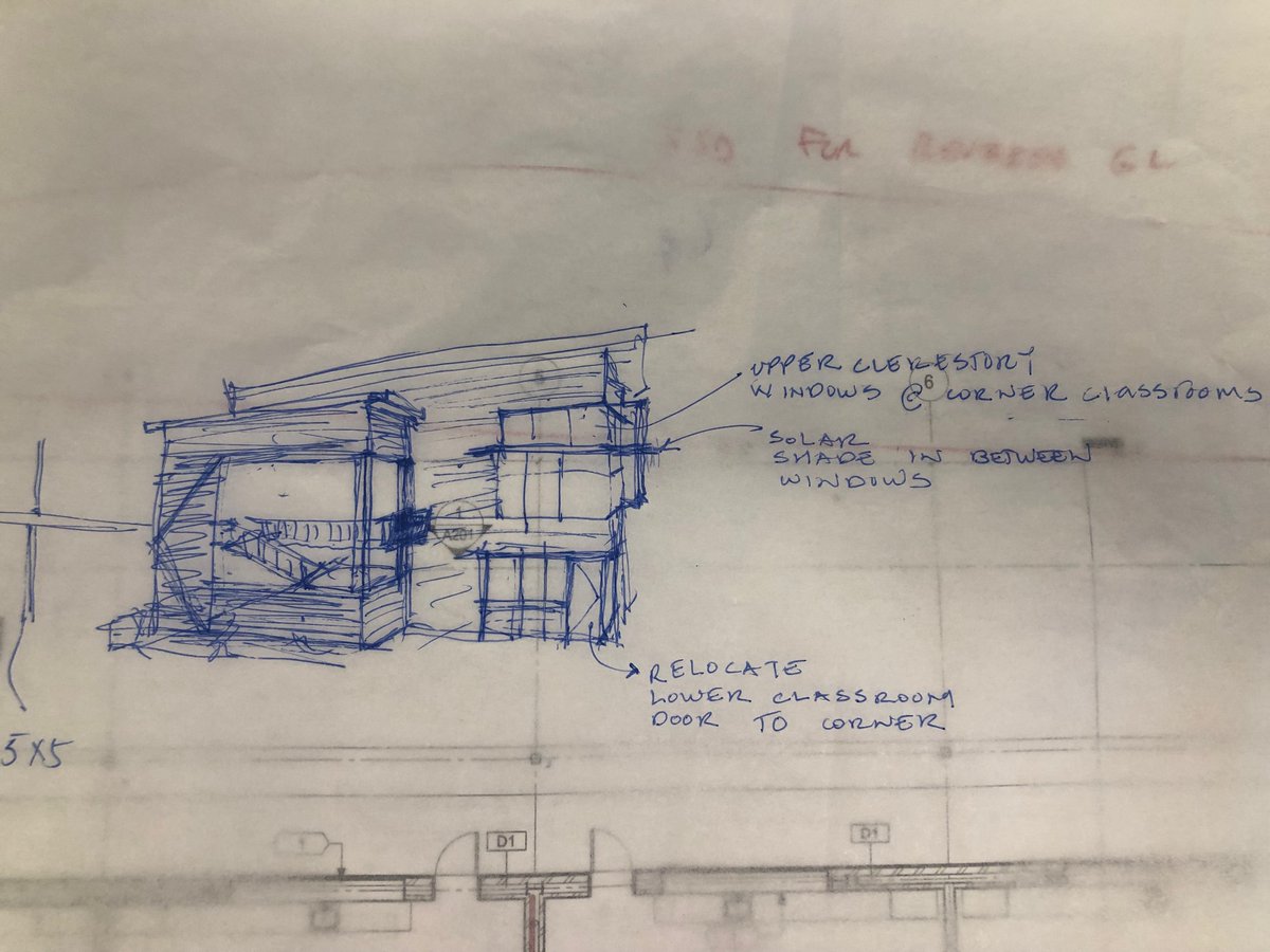 ATIae's tweet photo. Take a look at these amazing hand-drawn sketches of a project for Cloverdale USD’s Jefferson Elementary School! ATI is currently in the process of  designing a new custom 2-story classroom building and we love seeing our team’s sketches in the early stages.

#Architecture #K12 https://t.co/dVvPt8J2Mo
