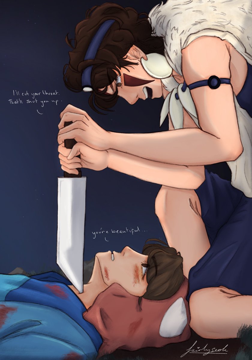 Vhope as San and Ashitaka from princess mononoke 🖤
#btsfanart #ghibliredraw #vhope #제이홉 #뷔 #뷔홉