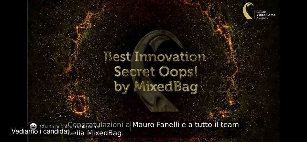 _MemorableGames's tweet photo. Secret Oops! won the Best Innovation at the @ItalianVGA! A huge congrats to the team that worked so hard on it, to the whole @AppleArcade team that made the game possible and to all our players! ❤️

#IVGA2020 #FIRSTPLAYABLE #indiegame #AugmentedReality https://t.co/luv6a71J0V