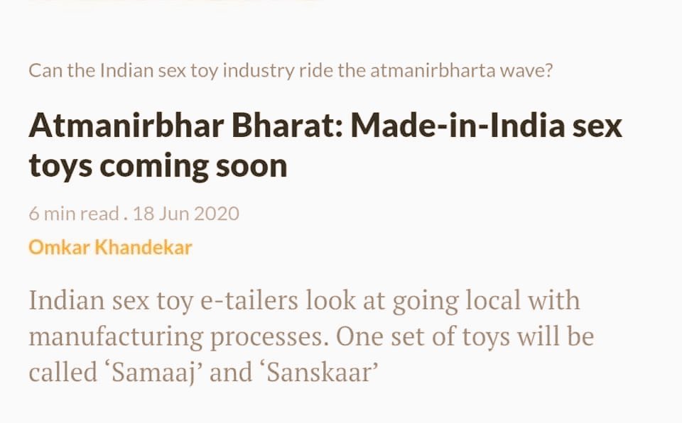 gsurya's tweet image. Congrats @TajinderBagga your #DildoModiKo is now a  #AatmaNirbharBharat success story