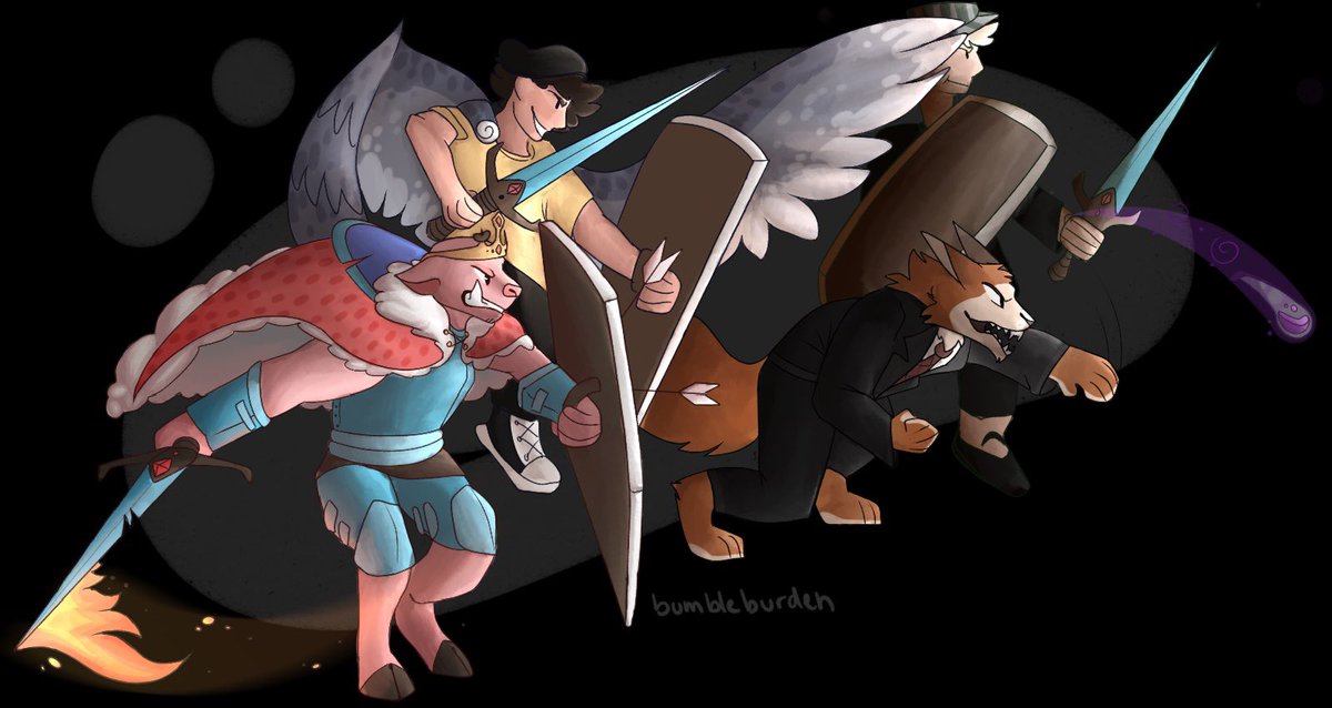 bumbleburden's tweet photo. @Technothepig @Seapeekay @Ph1LzA @WilburSoot it’s a bit late, but I couldn’t resist making fanart of my favorite team so far. https://t.co/PIi8Loe677