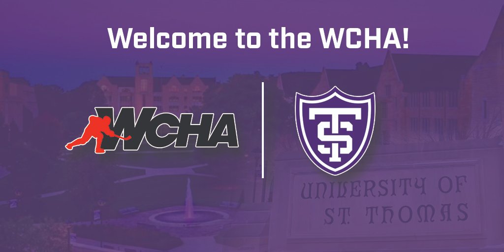 WCHA_WHockey's tweet photo. We're excited to announce the @UofStThomasMN will be joining @WCHA_WHockey as our 8⃣th member❗️

📰 https://t.co/nVShs3wNVJ

#WeAreWCHA | #BePurple https://t.co/tOeLjTMkwU