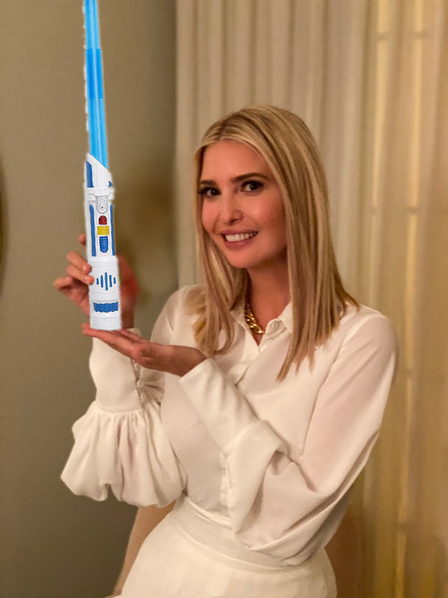 IvankaHolds's tweet photo. A #lightsaber toy she purchased from @jcpenney https://t.co/jUYIV25Vs3