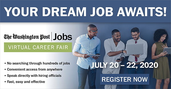 TeamWashPost's tweet photo. Want to work at The @WashingtonPost? Our recruiting team will be available to chat July 20-22 at the @WashPostJobs virtual #careerfair. Join: https://t.co/Ck4A310isl. #dcjobs https://t.co/NPJm6cTwfy
