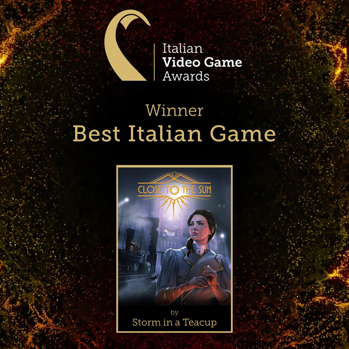 WiredP's tweet photo. We are SO PROUD OF @stcware right now - who just picked up the Best Italian Game Award for #CloseToTheSun in the @ItalianVGA  🇮🇹

💖⚡☀️

#ivga2020 https://t.co/iO2yamWPZS