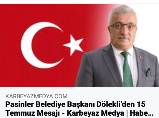 Pasinler Belediye Başkanı Dölekli’den 
15 Temmuz Mesajı
Pasinler Belediye Başkanı Ahmet Dölekli; "15 Temmuz Demokrasi ve Milli Birlik günü vatan hainlerine karşı alınmış bir zaferin; milletimizin demokrasi mücadelesinin saygıyla ve gururla hatırlanması gereken bir destanın adıdır