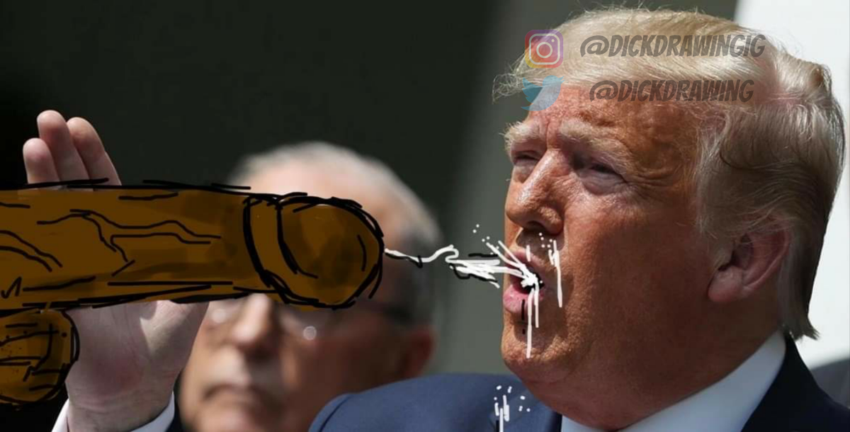 dickdrawing's tweet photo. America: "Mr. President, could you repeat that again for us?"

45: "What I said was....grrrhhhhpgulp"

#MAGA #moneyshot #snowball #dickdrawing #drawingdicks #politicaldicks #penisart #pen15club #penisportrait #newspaperdicks #BBC #newspaperdick #dicksoutforharambe https://t.co/i0TeNwtRG0