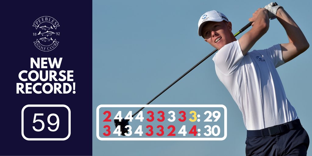 ❗️New Course Record! 

Congratulations to <a href="/darrenhowie99/">Darren Howie</a> who has set a new course record at Peebles with a sensational 11-under par 59 in today’s competition! He beats his own record by two shots with nine birdies and an eagle 🦅 !

(Back over to you <a href="/crhowie94/">Craig Howie</a>!)

Incredible...