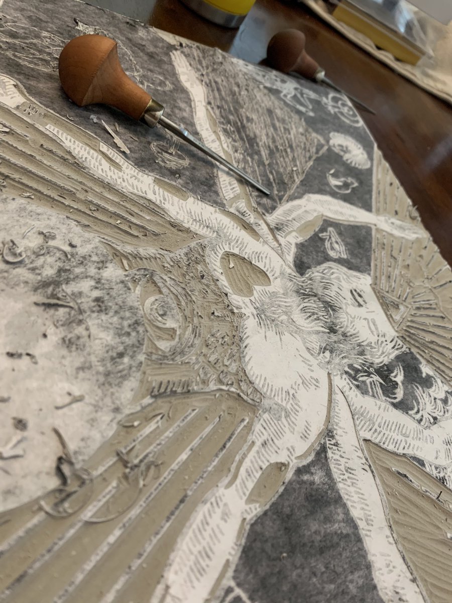 SethDragon's tweet photo. Created this hand carved print inspired by the great and powerful @joerogan podcast. As a fan it was only right to make this as a token of my appreciation for the show. 

@tomsegura @BrendanSchaub @madflavor @TheoVon Let me know if you’d be interested in art for your podcasts!! https://t.co/xSDQOZzar4