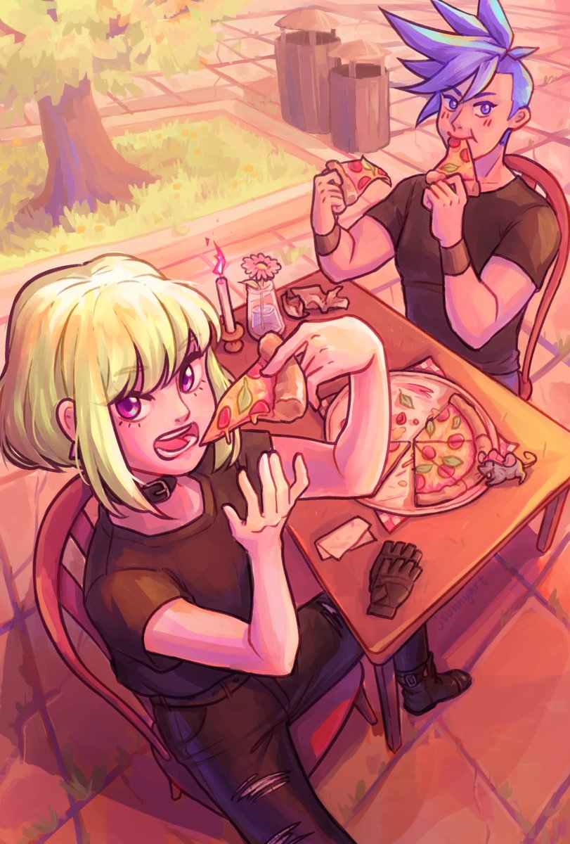 jsunnyart's tweet photo. heres the full piece i drew for @ignite_zine earlier this year :~) pizza boyz https://t.co/IW8Kl92kBY