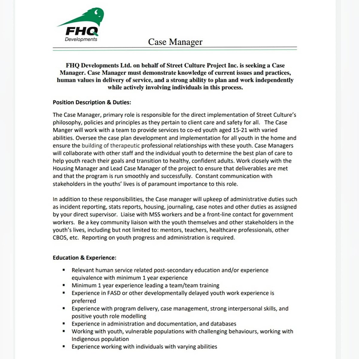 FHQDev's tweet image. FHQDev &amp;amp; Tokata HR Solutions on behalf of our client, we are looking for skilled candidates for a Case Manager position. 

Visit fhqdev.com to apply.

#FHQDev #TokataHRSolutions #Indigenous #employment #employmentopportunities #workingwithyouth #casemanager