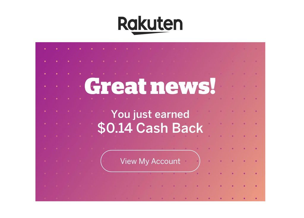 DavidLeshaw's tweet photo. One day, when my children ask me how the family fortune was built, I’ll tell them “well, we did it one @Rakuten cash back at a time.” https://t.co/DzYVBrcbxb