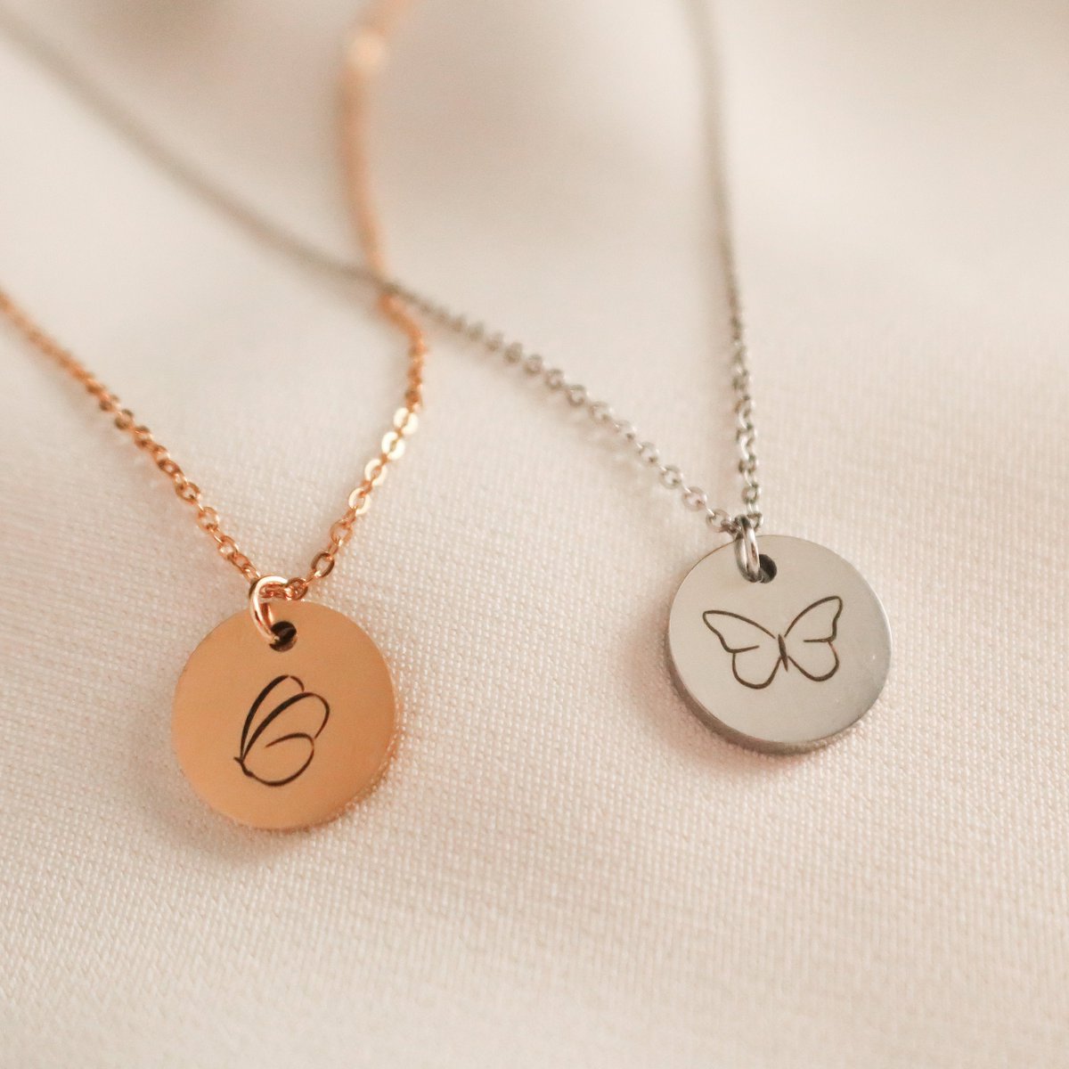 Aimengravings's tweet photo. Butterfly Disc Necklace, personalized Symbol Necklace, courage gift, Monogram Layered Disc Necklace https://t.co/s9XEUUDrCH