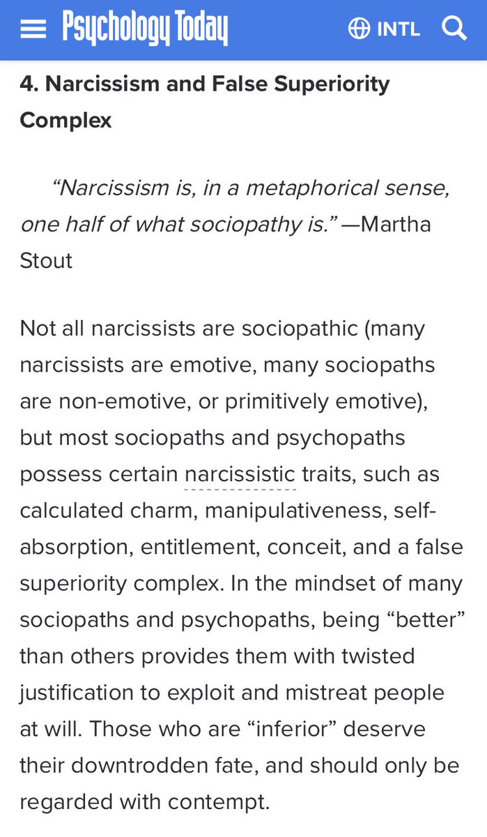 6/ Which leads to 2 other sociopath hallmarks:NarcissismPsychological bullyingThe below tweets sums up all three points:“They’re living for this”“zeroed in on ONLY me” <- really?“Let’s me vent & cry”-Belittling & Narcissism-Narcissim-Victim (again)Again, compare...